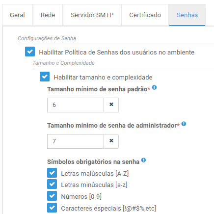 Como habilitar politica de senha no Monitor Oobj